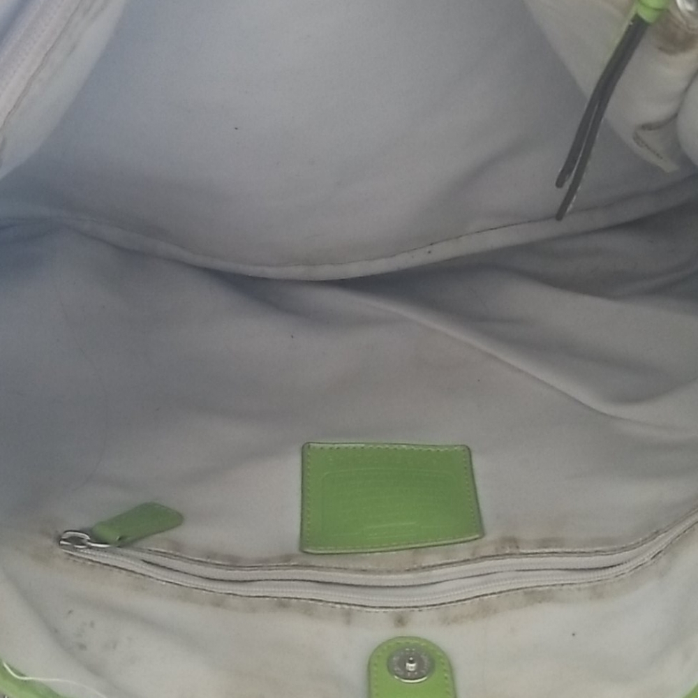 EUC Oversized Coach bag handbag blue green - Picture 6 of 8